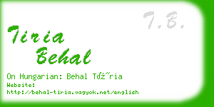 tiria behal business card